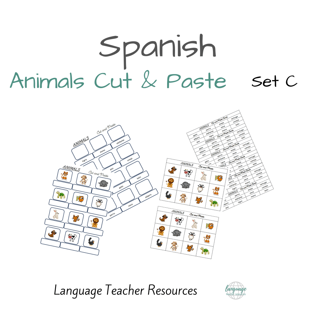 Spanish Animals Cut and Paste Set C - Language Teacher Resources